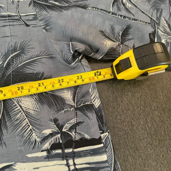 Tommy Bahama Men's Blue Palm Tree 100% Silk Button Down SS Shirt, Size L - Picture 5 of 6